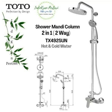 Jual Shower Column Set Toto Tx492sun Hot Cold Water Shower Mandi Tiang Di Seller Yama