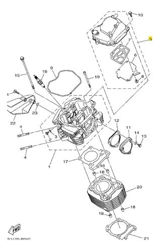 Tapa Culata De Cilindro Yamaha Original Fz Fi