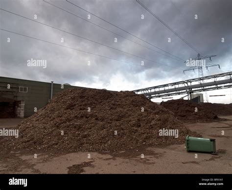 Pile Of Biomass At Essent Organic Waste Composting Plant In Maastricht