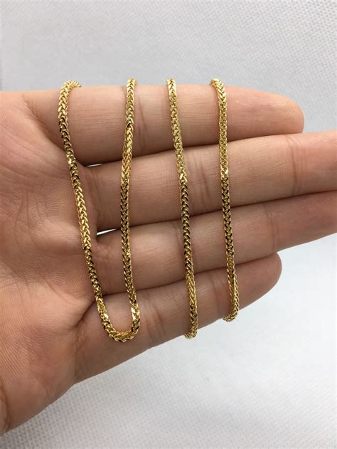 18k Solid Gold Foxtail Chain Foxtail Chain Foxtail Necklace Etsy