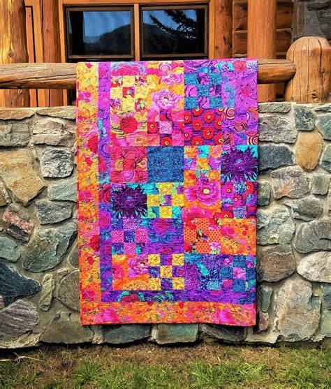 Ode To The Sunset Kaffe Fassett Inspired Quilt Embolded By Etsy