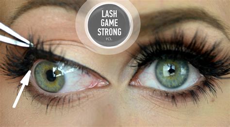 Applying false eyelashes top