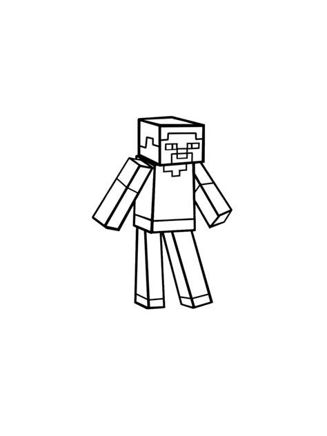 Minecraft Steve Coloring Pages