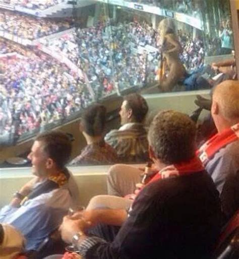 Cheeky Model Heather McCartney Strips Naked And Dances In Front Of Fans At Aussie Cup Final
