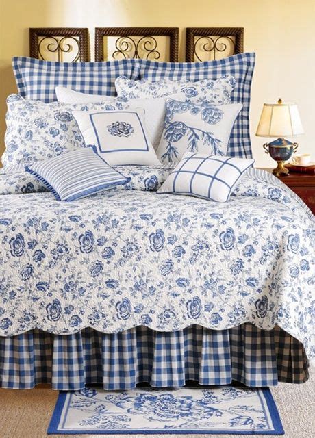 Waverly Blue Toile Bedding Devon Lake Quilt Devon Lake Quilt By