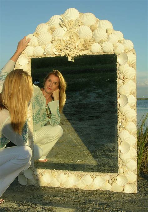 Huge All White Seashell And Coral Mirror Sea Shells