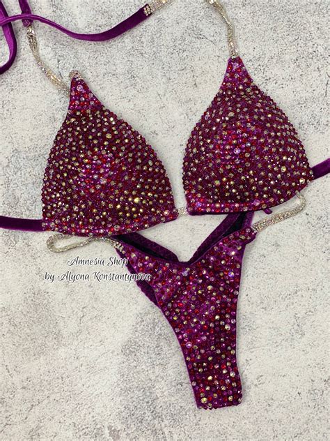 Fuchsia Competition Bikini Suit Competition Set Figure Etsy