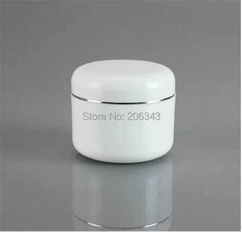 120g Round White Cream Jar With Inner Lid With Silver Line Cream Jar