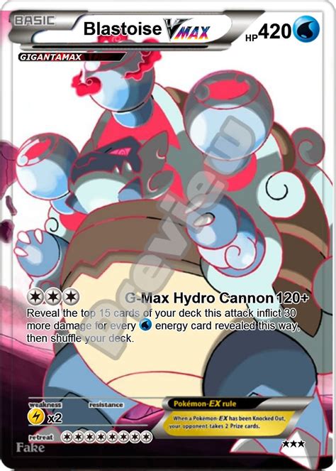 Blastoise Ex Gx Gmax Vmax Gigantamax Ex Pokemon Card Etsy