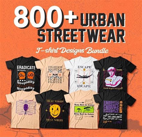 800 Urban Streetwear T Shirt Design Bundle Urban Streetstyle Pop