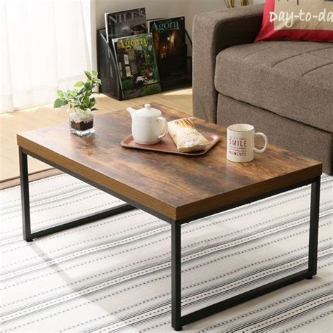 Jual COFFE TABLE INDUSTRIAL BESI TOP KAYU JATI MEJA TAMU MINIMALIS