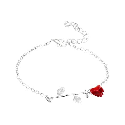 Suhtpsw Red Rose Bracelet Simulation Flower Series Bracelet Valentines