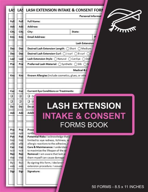 Lash Extension Intake And Consent Forms Book Eyelash Extension Consultation Form For Professional