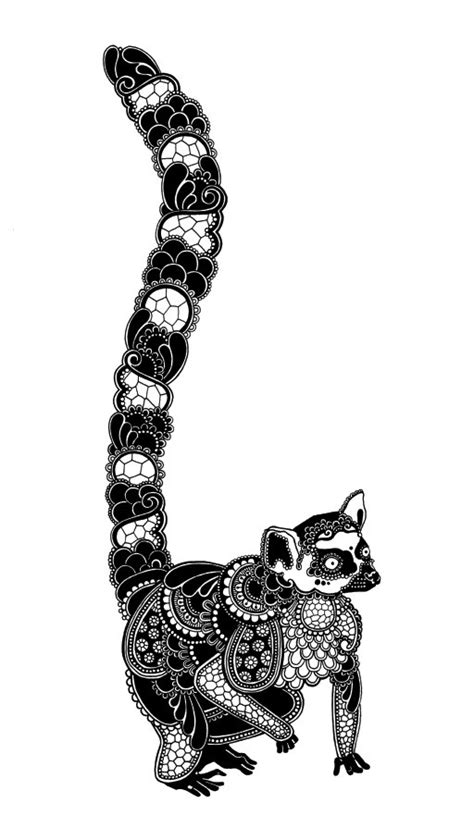 Rosalind Monks Lemur Art Zentangle Art Zentangle Drawings