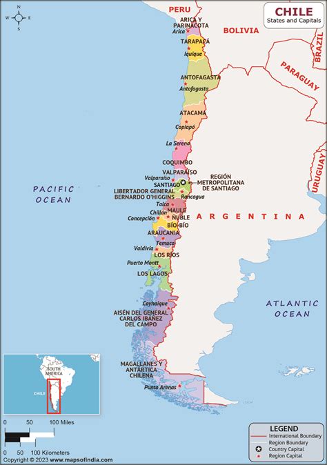 Chile Regions and Capitals List and Map | List of Regions and Capitals ...