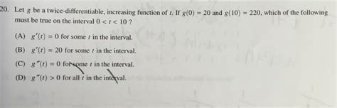 Solved 20 Let G Be A Twice Differentiable Increasing