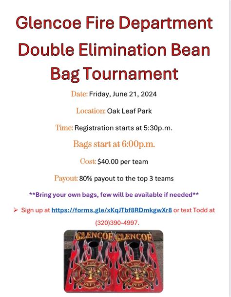 Glencoe Days Bean Bag Tournament Canceled Oak Leaf Park Glencoe 21 June 2024