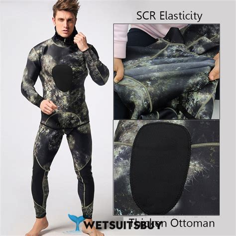 Men S Mm Scr Neoprene Warm Hooded Wetsuit Camouflage Rash Guard Diving