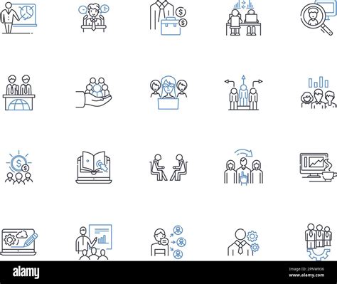 Managerial Mastery Line Icons Collection Leadership Strategy