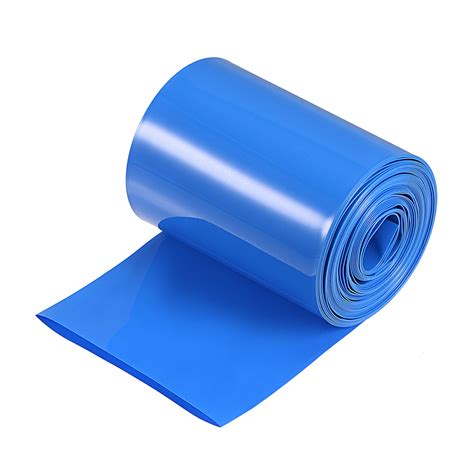 Uxcell 75mm Flat 6m Blue PVC Heat Shrink Tube Wraps Battery Wrap For