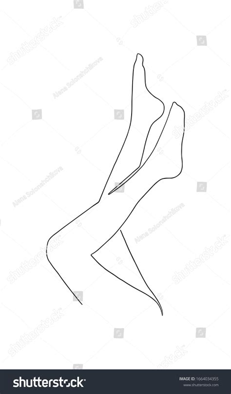 Hand Drawn Nude Females Legs Line Stock Vector Royalty Free 1664034355 Shutterstock