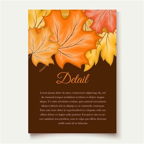 Premium Vector | Autumn leaves invitation card template