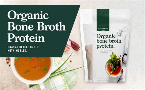 Natural Force Pure Organic Bone Broth Protein Powder Grass Fed And Keto Certified