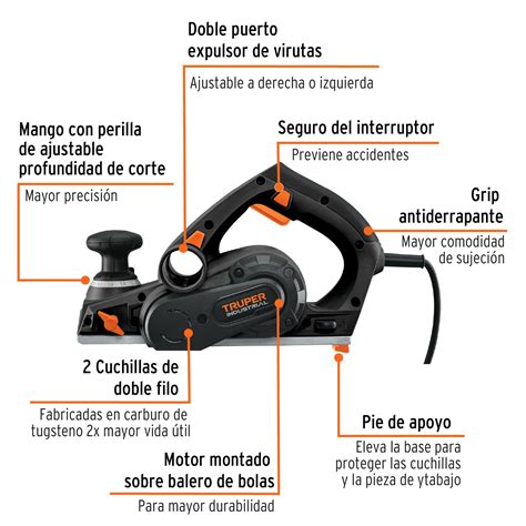 Cepillo eléctrico 3 1 4 720 W industrial Truper Cepillos 102800