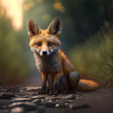 Premium Ai Image Red Fox In A Forest Generative Ai