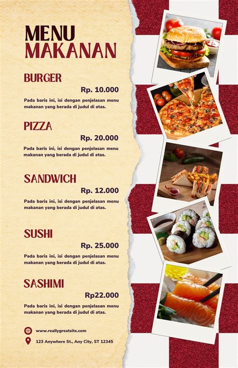 Download Template Desain Menu Makanan Khas Indonesia Merah 49 Off