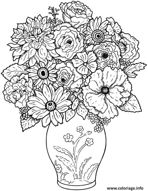 Coloriage Bouquet De Fleurs Original Jecolorie