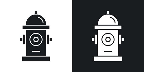 Fire Hydrant Icon Set Black Filled And Outlined Style Vector