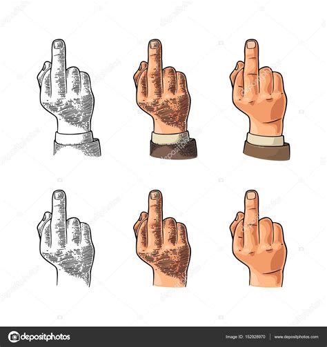 Middle Finger Sign By Male Hand Fuck You Stock Vector By DenisPotysiev