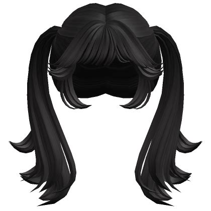 Pigtails Fofos Wolf Hime Bangs Preto Roblox