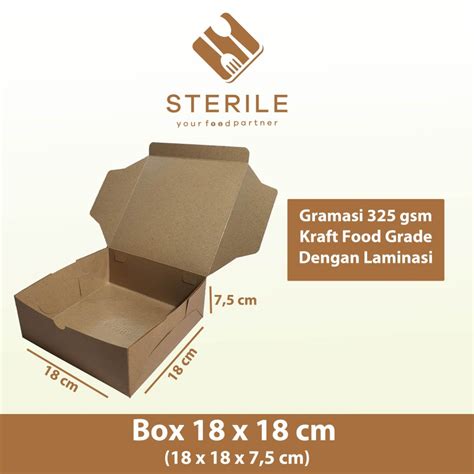 Jual Kotak Nasi 18x18 Cm TEBAL 325 Gsm Catering Box Dus Nasi 18x18