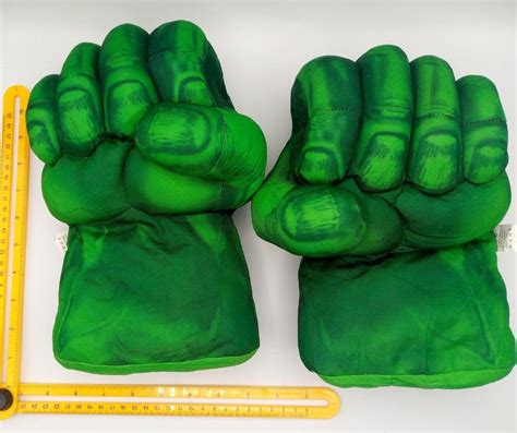 2 Pc Set HULK Smash Hands Soft Plush Gloves Incredible Hulk Green Big ...