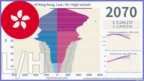 Hong Kong Low Vs High Projections Of Population Pyramid