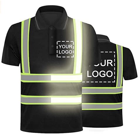 Reflective Safety Polo T Shirt Personalize Logo Yoweshop