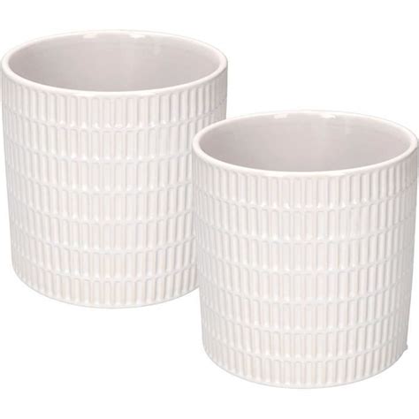 Lot De 2 Pots De Fleurs En Céramique Diamètre 12 Cm Pour Fleurs