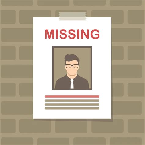 Missing person graphic Imágenes Vectoriales Gráfico Vectorial de