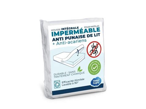 Housse intégrale matelas imperméable 100x200x25 cm anti punaise de