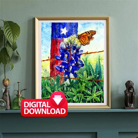 Texas Bluebonnet Painting, Bluebonnet Digital Download, Bluebonnet Picture Wall Art - Etsy