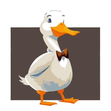 White Duck Vector Sticker Clipart Cute White Duck Standing On Water