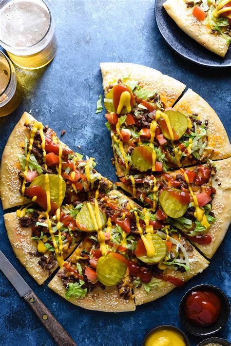 Homemade Cheeseburger Pizza Recipe Foxes Love Lemons