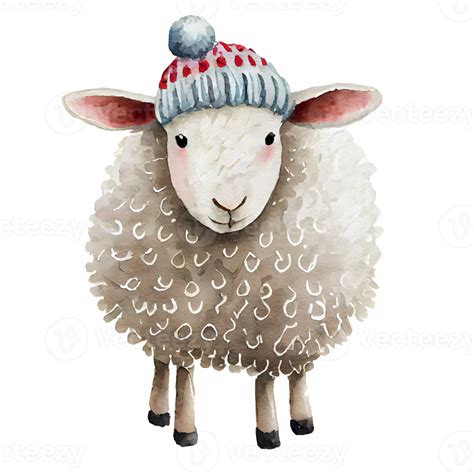 Christmas Woolly Sheep Watercolor 15241309 PNG