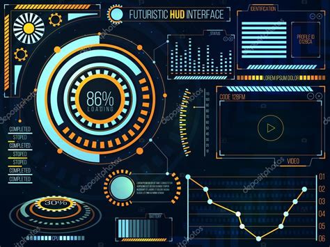 Futuristic HUD Interface Or Infographic Elements Stock Vector