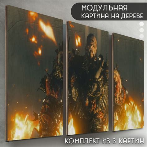 Модульная картина на дереве "игры Resident evil 3 remake (обитель зла ...