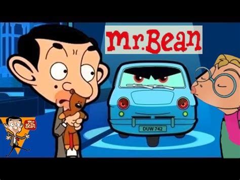 Mr Bean Cartoon Blue Car