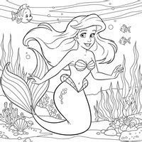 🖍️ Ariel Botje en Sebastiaan Zwemmend - Gratis Kleurplaat om te Printen