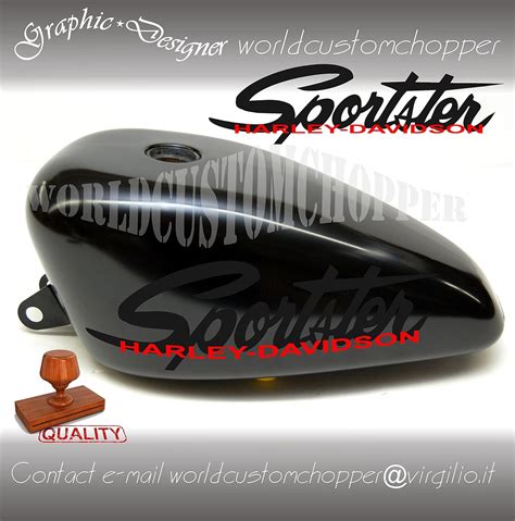 Harley Davidson Sportster And Custom Motorcycle Tank Decal Stickers